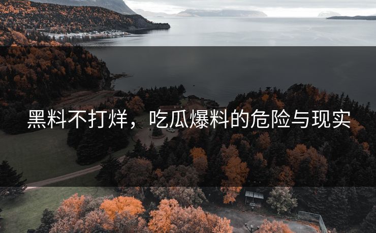 黑料不打烊，吃瓜爆料的危险与现实